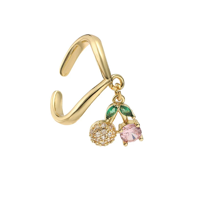 Wholesale Women's Sweet Fruit Style Copper Dripping Oil Opening Adjustable Ring - Image 9