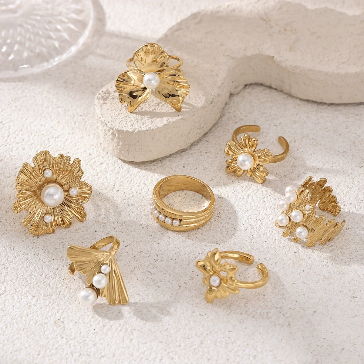 Wholesale Women's Titanium Steel Cartoon Character Electroplated Open Ring - Image 2
