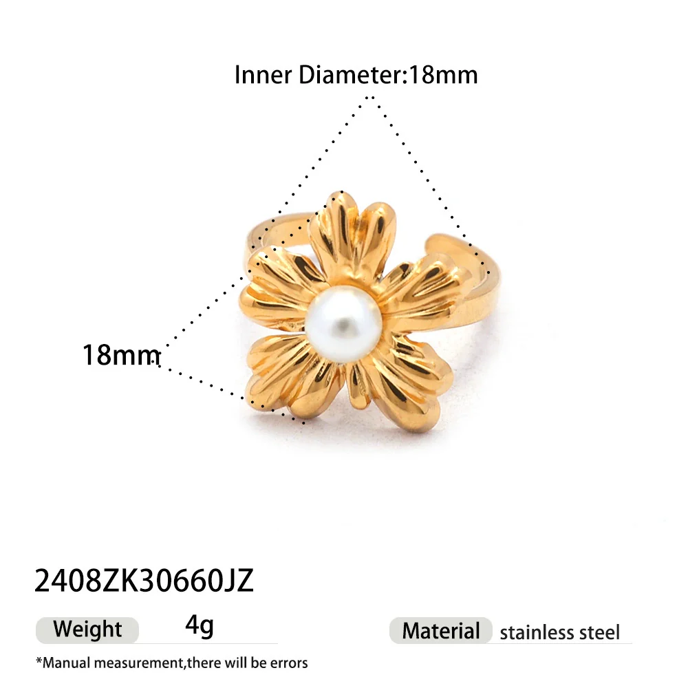 Wholesale Women's Titanium Steel Cartoon Character Electroplated Open Ring - Image 5