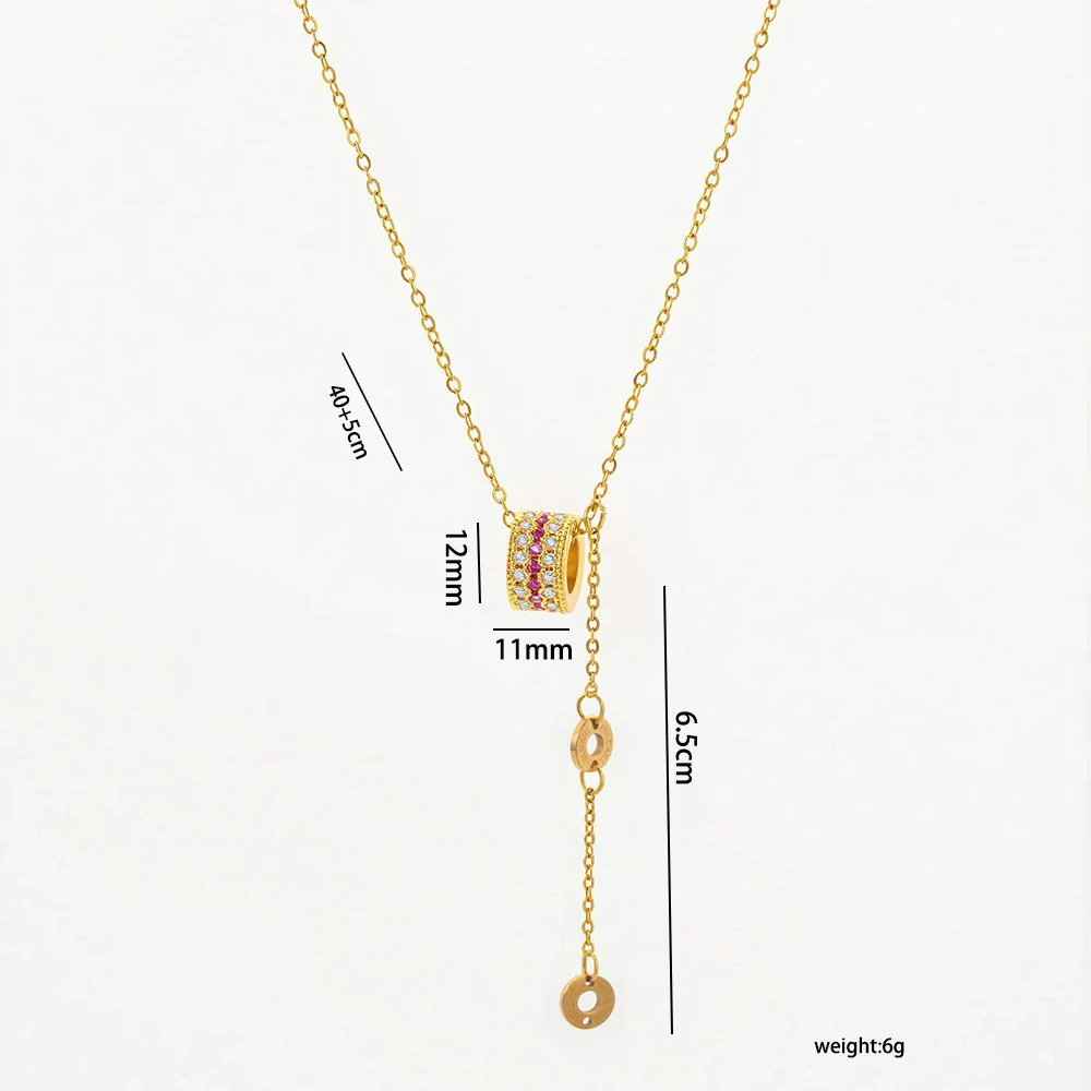 Wholesale Women's Titanium Steel Cross Necklaces With 18K Real Gold Plating Geometric Letter And Number Patterns Light Luxury Style - Image 4