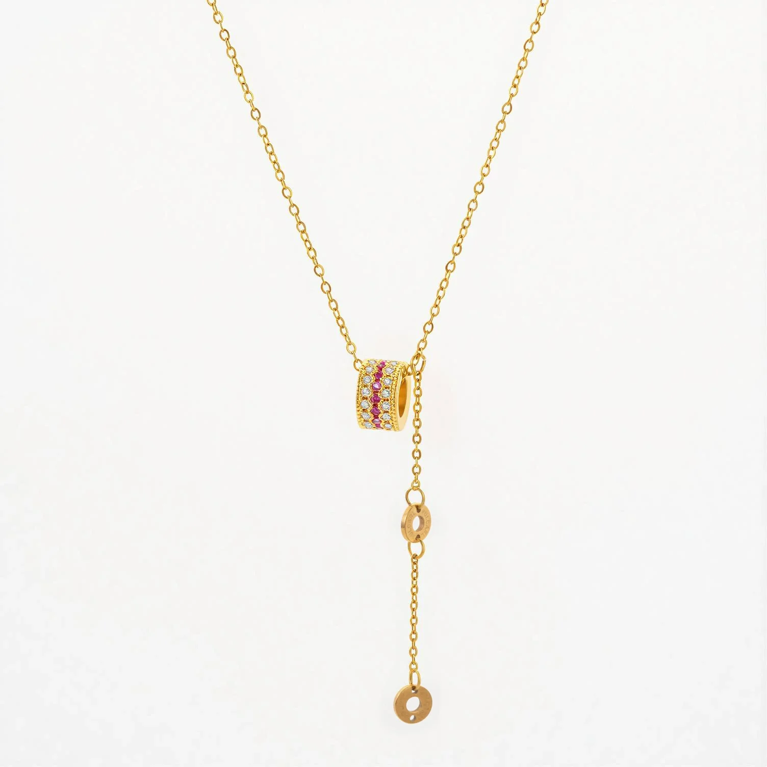 Wholesale Women's Titanium Steel Cross Necklaces With 18K Real Gold Plating Geometric Letter And Number Patterns Light Luxury Style - Image 5