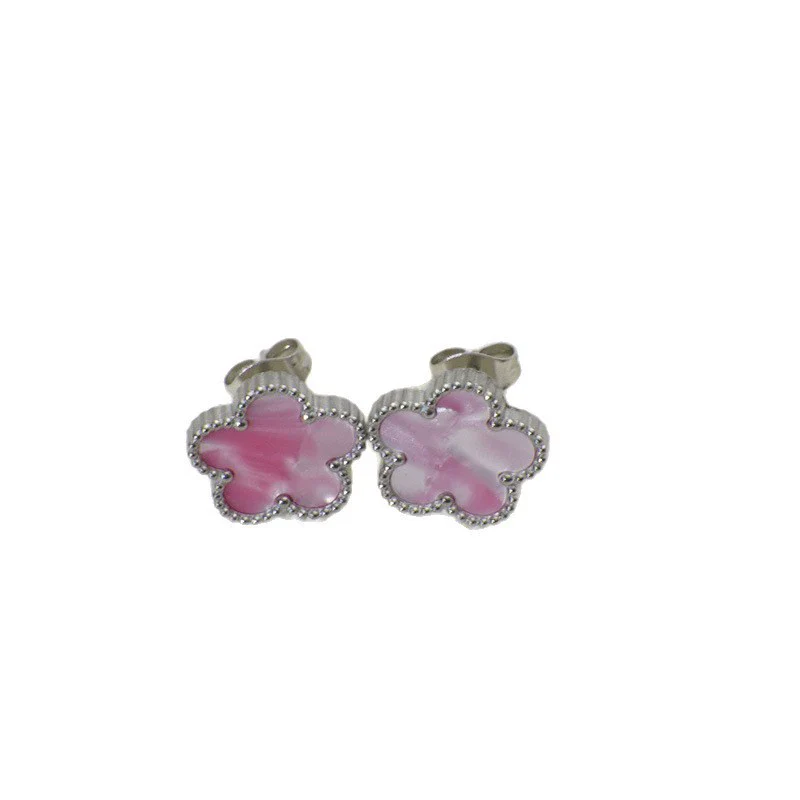Wholesale Women's Titanium Steel Electroplated Fivepetal Flower Fivepointed Star And Leaf Earrings - Image 5