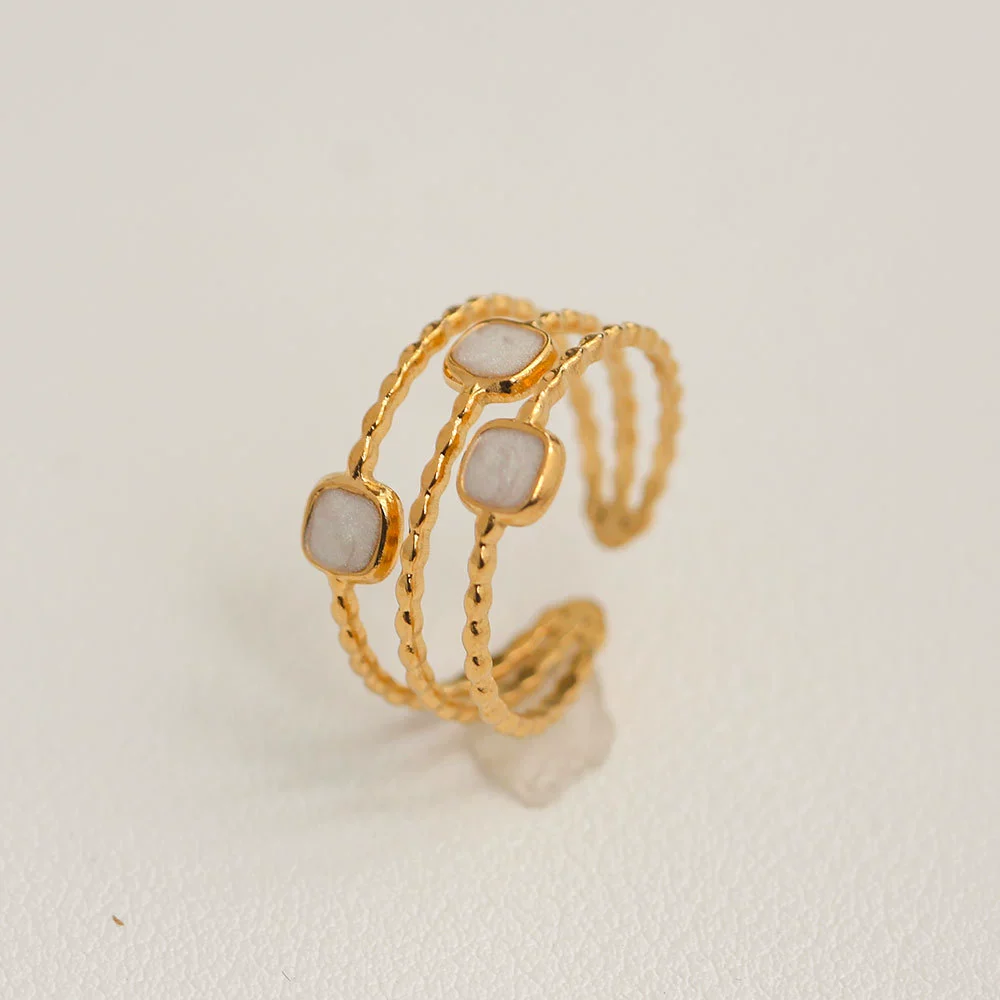 Wholesale Women's Titanium Steel Electroplated Sunflower Open Adjustable Ring - Image 10