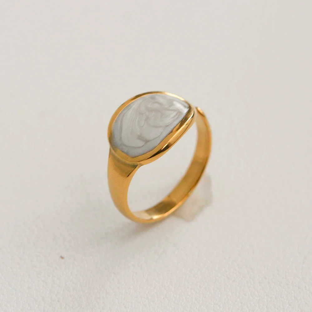 Wholesale Women's Titanium Steel Electroplated Sunflower Open Adjustable Ring - Image 18