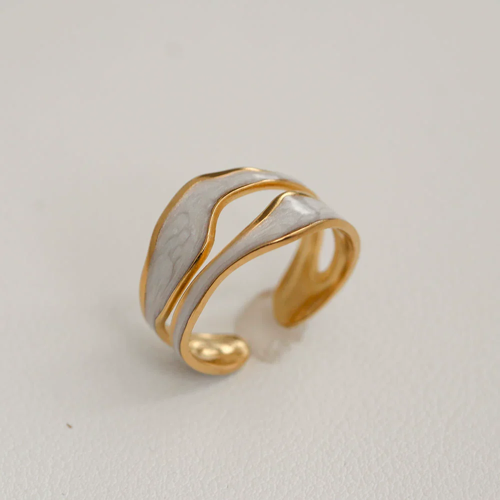 Wholesale Women's Titanium Steel Electroplated Sunflower Open Adjustable Ring - Image 21
