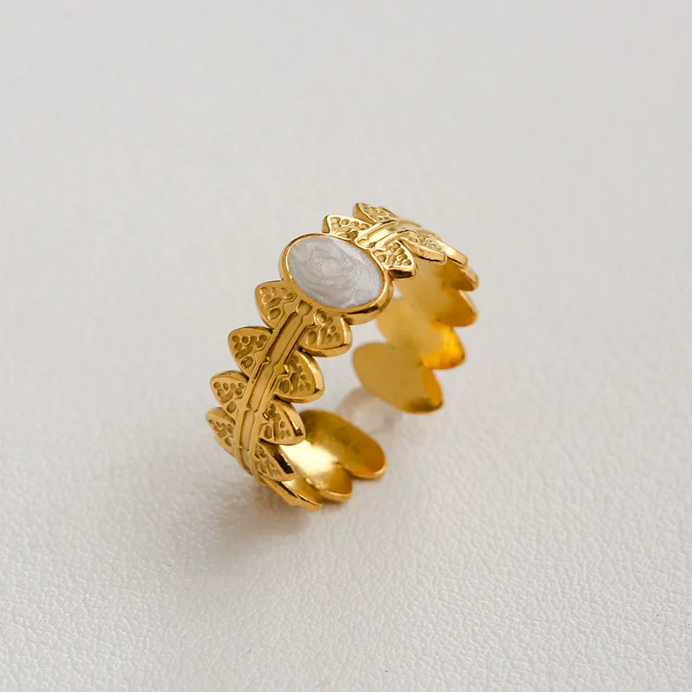 Wholesale Women's Titanium Steel Electroplated Sunflower Open Adjustable Ring - Image 7