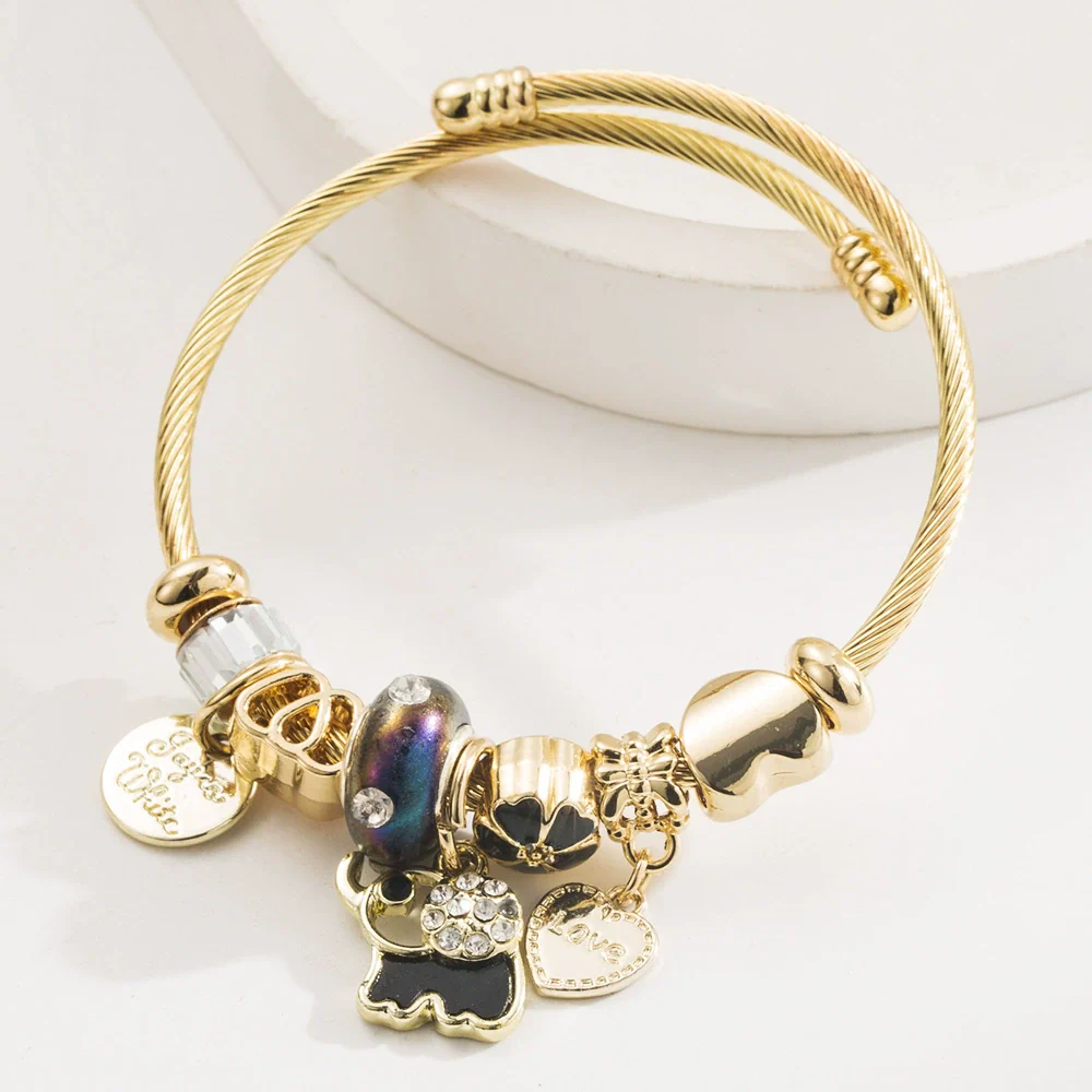 Wholesale Women's Titanium Steel Elephant Encrusted Diamond Bracelet - Image 8