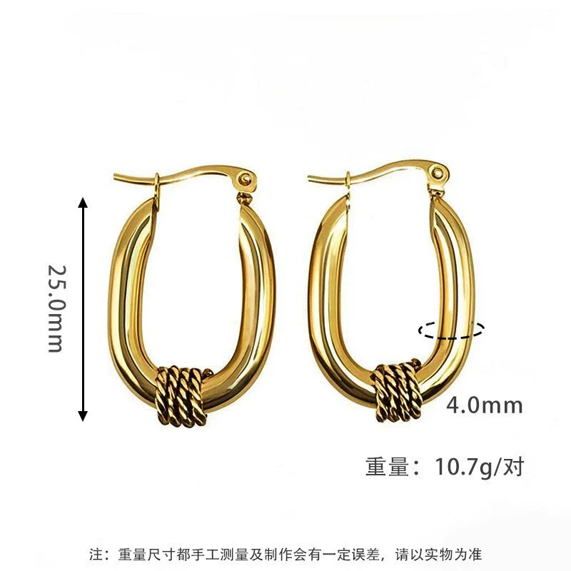 Wholesale Women's Titanium Steel Geometric Earrings Electroplated Light Luxury Antiallergic Nonfading - Image 7