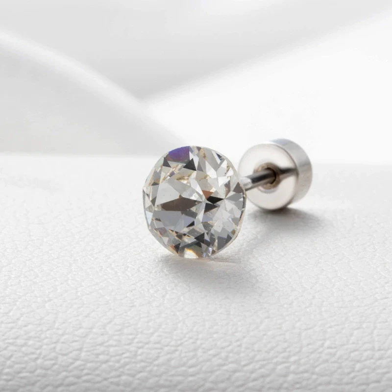Wholesale Women's Titanium Steel Geometric Style Ear Nails Set With Diamonds - Image 14