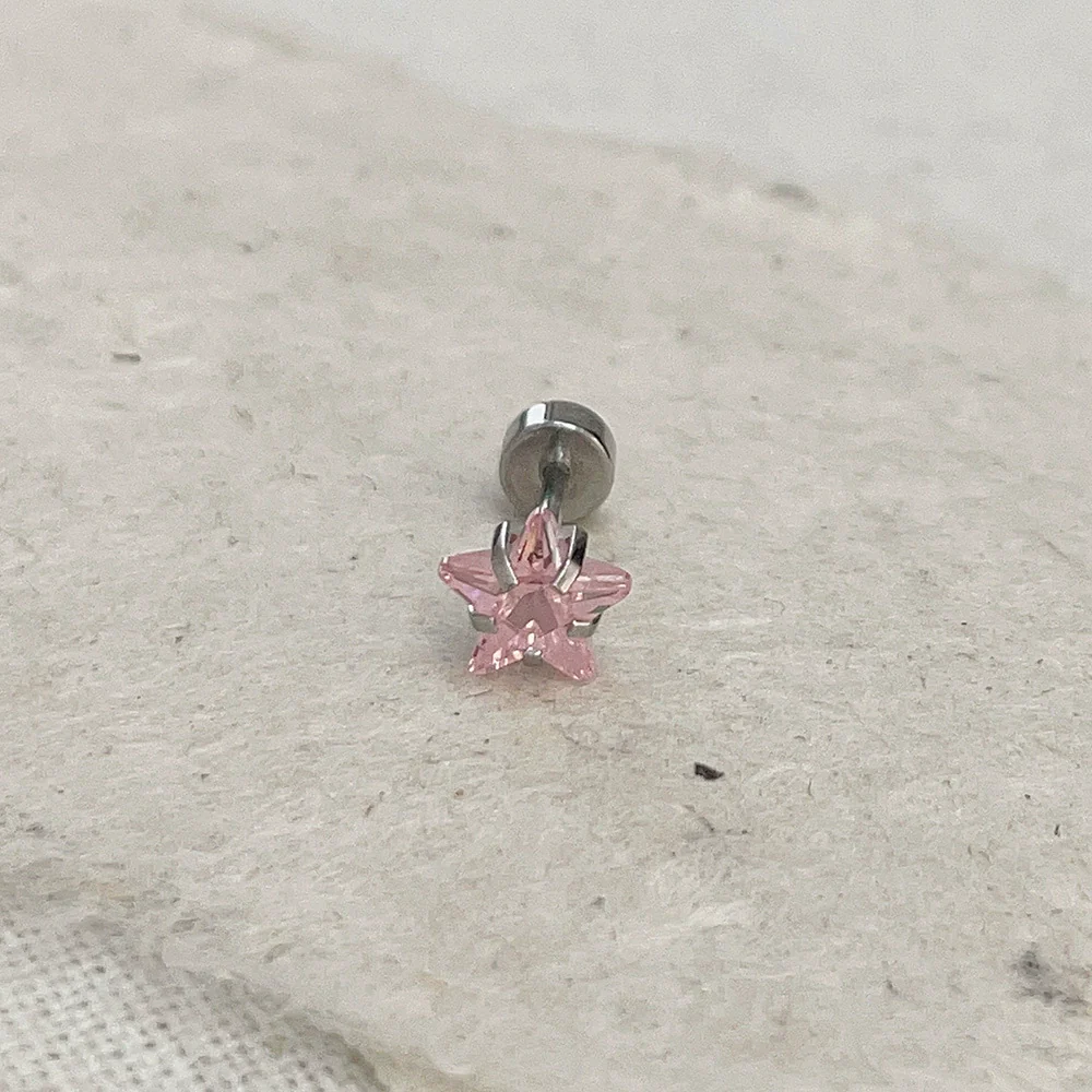 Wholesale Women's Titanium Steel Inlaid Zircon Fivepointed Star Ear Nail - Image 6