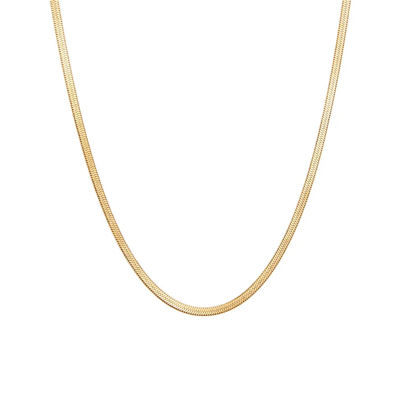 Wholesale Women's Titanium Steel Snake Bone Chain Blade Necklace With Geometric Pattern And Electroplating Ins Cold Style - Image 5