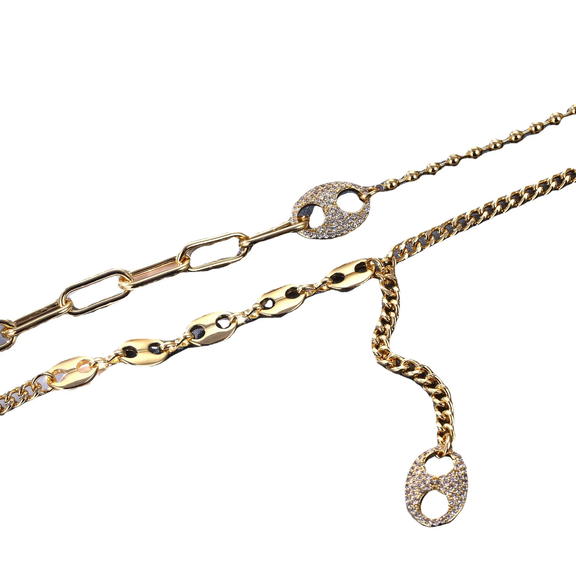 Wholesale Women's Titanium Steel Zircon Geometric Hiphop Fashion Necklace - Image 5