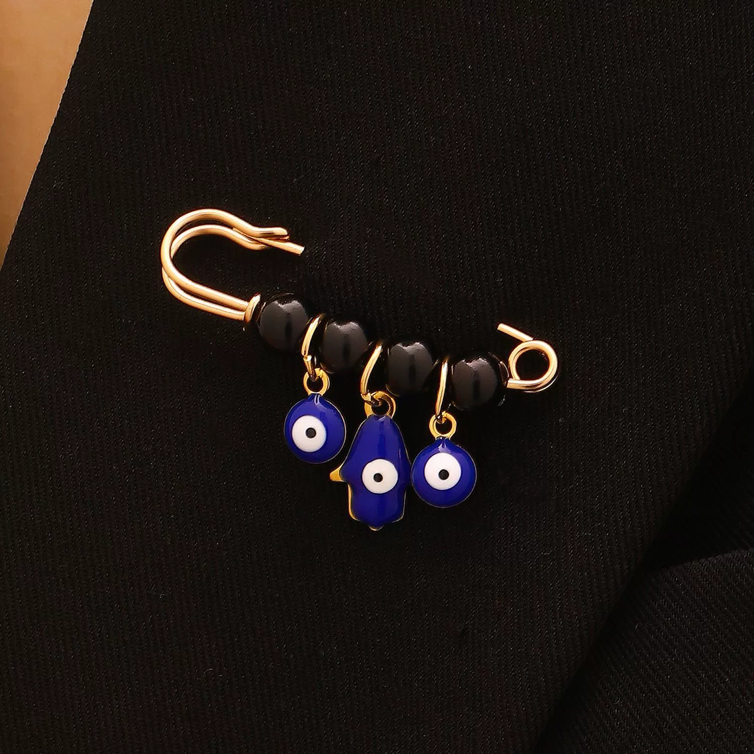 Wholesale Women's Vintage Geometric Drip Oil Iron Devil's Eye Brooch Pin - Image 6