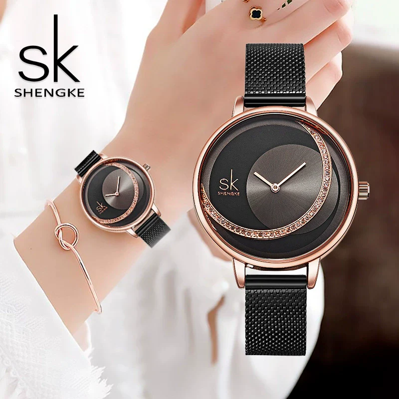 Wholesale Women's Watch Alloy Rose Gold Mesh Belt Sun Pattern Waterproof - Image 2
