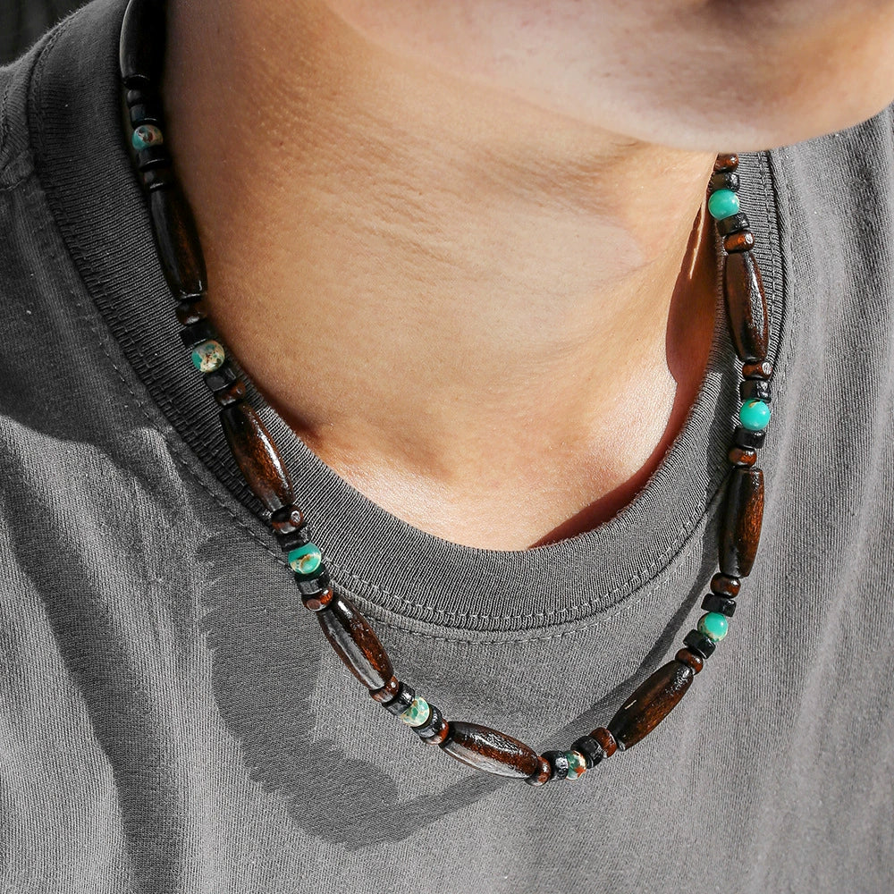 Wholesale Wooden Bead Necklace Geometric Bohemian Retro Handmade Men's - Image 2