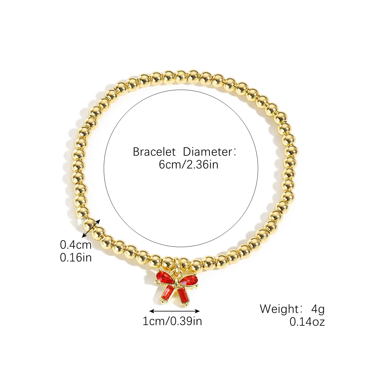 Wholesale Zinc Alloy Bow Pendant Beaded Electroplated Women's Bracelet - Image 6