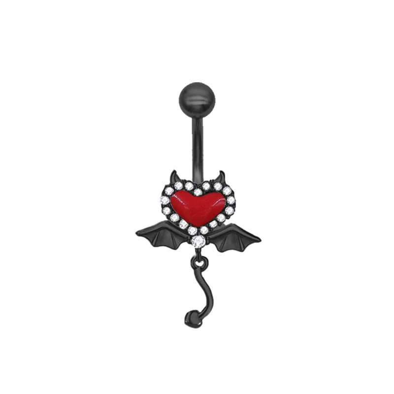 Wholesale Zinc Alloy Heart Shape Bat Navel Ring Gold Plated - Image 8