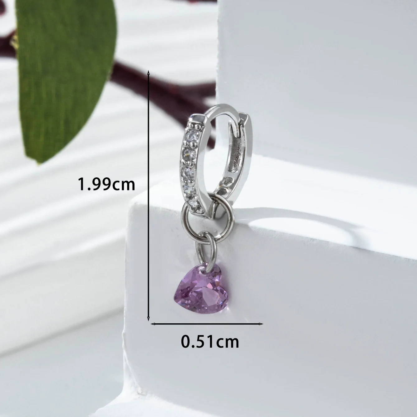 Wholesale Zircon Heartshaped Inlaid Pendant Earrings For Women Sweet Style - Image 7