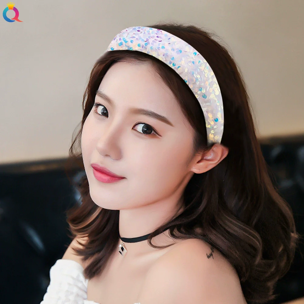 Widebrimmed Sequin Cloth Handmade Headband Women's Hair Accessories - Image 2