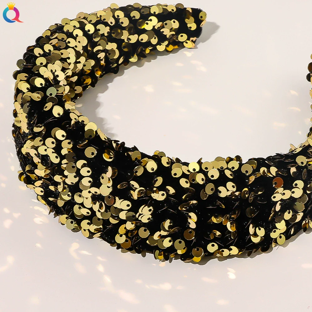 Widebrimmed Sequin Cloth Handmade Headband Women's Hair Accessories - Image 3