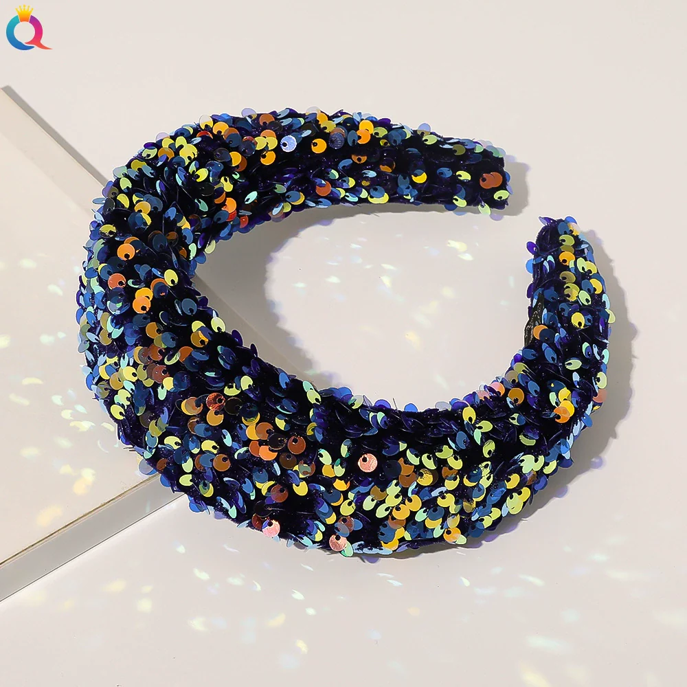 Widebrimmed Sequin Cloth Handmade Headband Women's Hair Accessories - Image 5