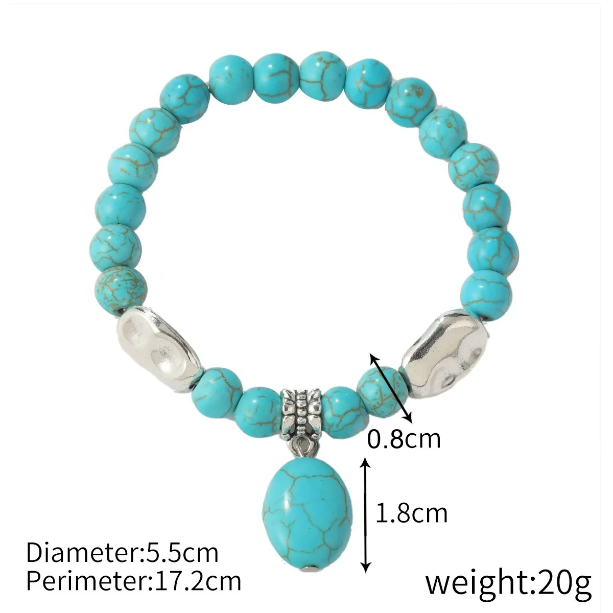 Women Beaded Turquoise Bracelet Handmade Geometric Style - Image 19