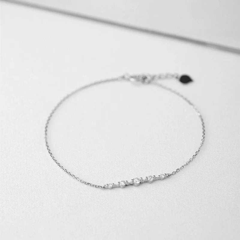 Women's 925 Sterling Silver Diamond Geometric Bracelet With 14K Gold Plating - Image 2