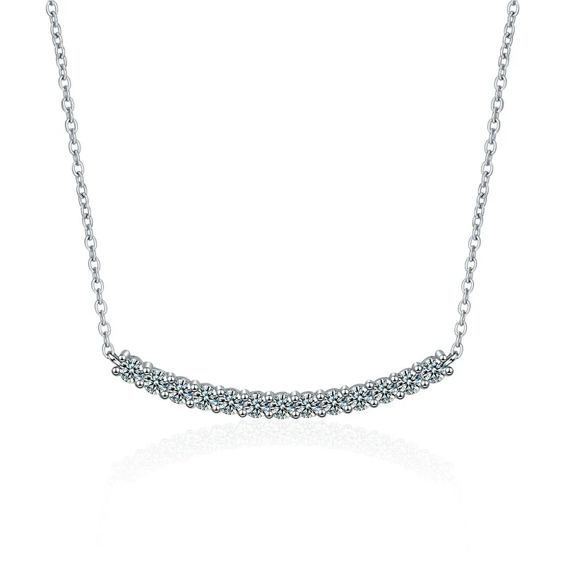 Women's 925 Sterling Silver Moissanite Geometric Pendant Necklace Set With Diamonds Cross Chain Highend Style - Image 16