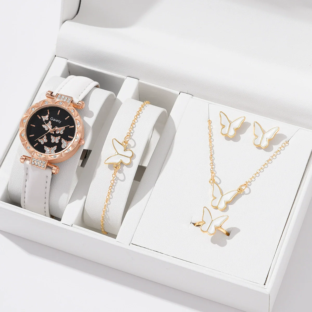 Women's Alloy And Imitation Leather Fashion Simple Round Dial Watch With Spiral Crown And Pin Buckle - Image 3