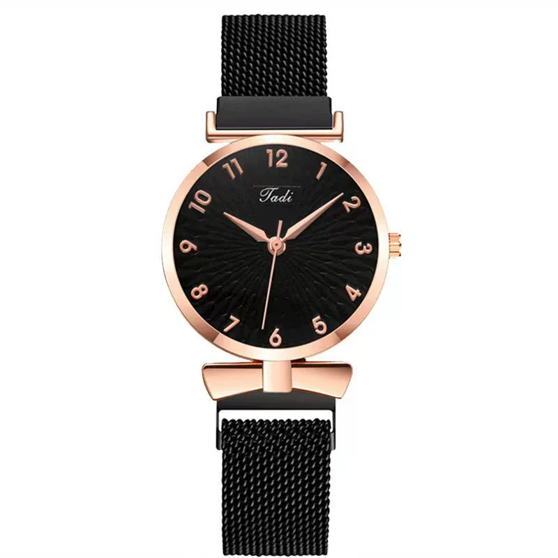 Women's Alloy And Leather Bracelet Set With Round Dial Quartz Watch Leisure Style - Image 6