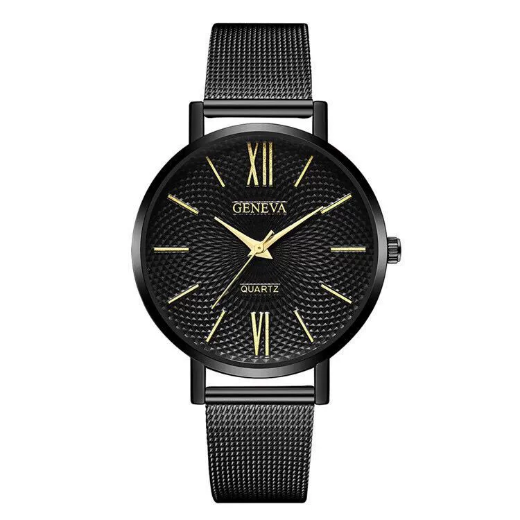 Women's Alloy And Stainless Steel Fashion Printed Round Dial Quartz Watch With Mesh Band - Image 6