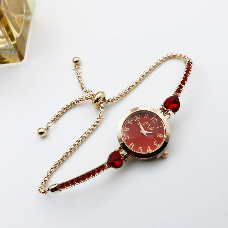 Women's Alloy And Stainless Steel Round Dial Quartz Bracelet Watch Diamondencrusted Leisure Style - Image 10