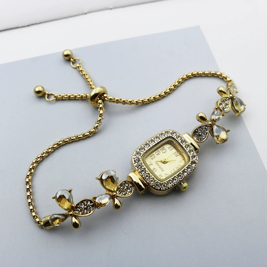 Women's Alloy And Stainless Steel Square Quartz Watch With Butterfly Design - Image 8