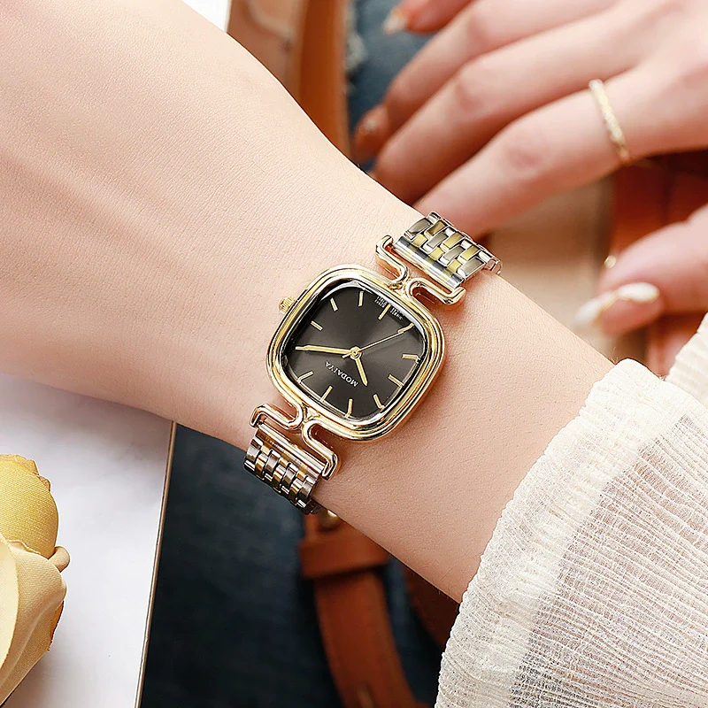 Women's Alloy And Steel Belt Square Dial Quartz Watch Light Luxury Casual Fashionable - Image 10