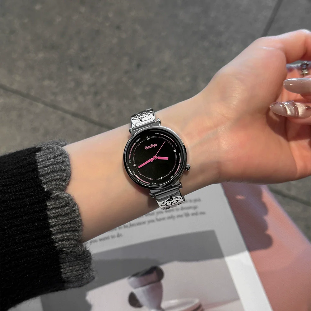 Women's Alloy Band Round Dial Leisure Style Carved Love Puppy Wrist Watch - Image 2