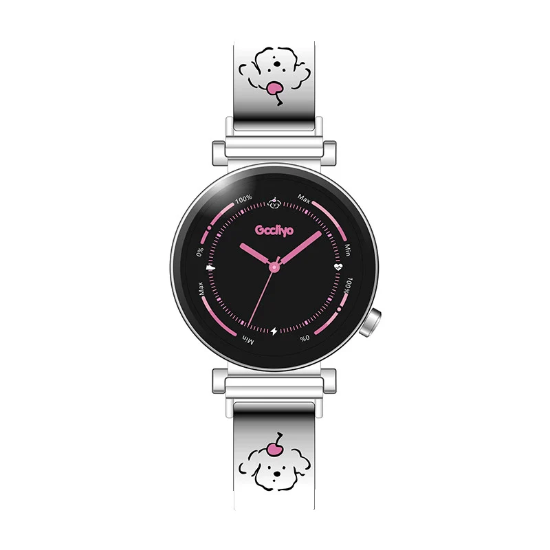 Women's Alloy Band Round Dial Leisure Style Carved Love Puppy Wrist Watch - Image 6
