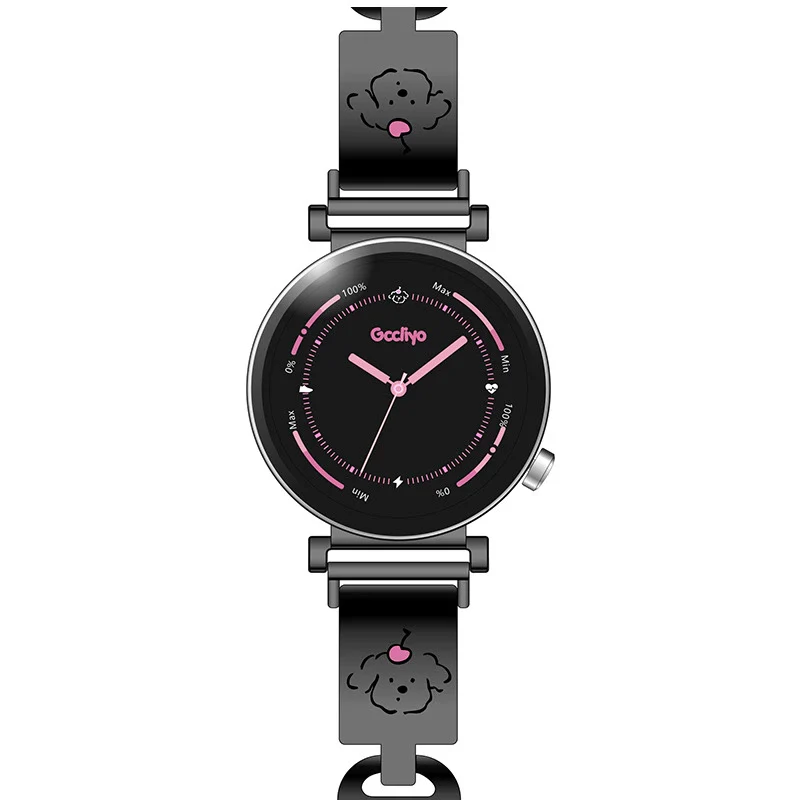 Women's Alloy Band Round Dial Leisure Style Carved Love Puppy Wrist Watch - Image 7