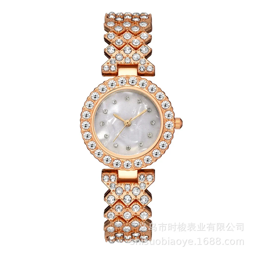 Women's Alloy Bracelet Quartz Watch With Rhinestones Round Dial Casual Style - Image 4