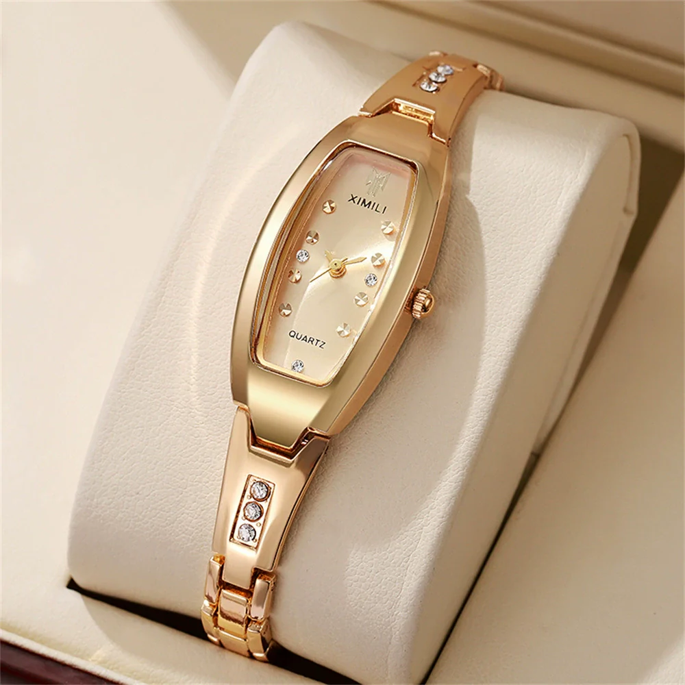 Women's Alloy Bracelet Quartz Watch With Round Dial And Horseshoe Buckle - Image 2