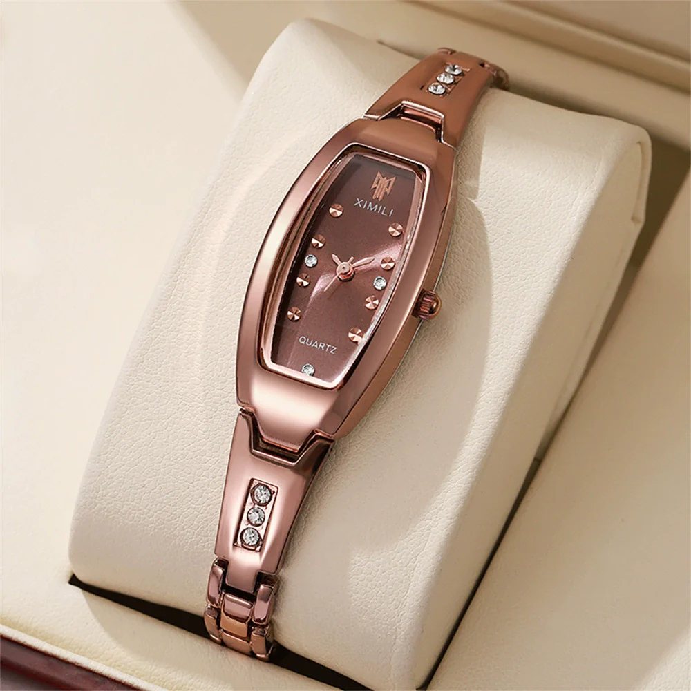 Women's Alloy Bracelet Quartz Watch With Round Dial And Horseshoe Buckle - Image 3