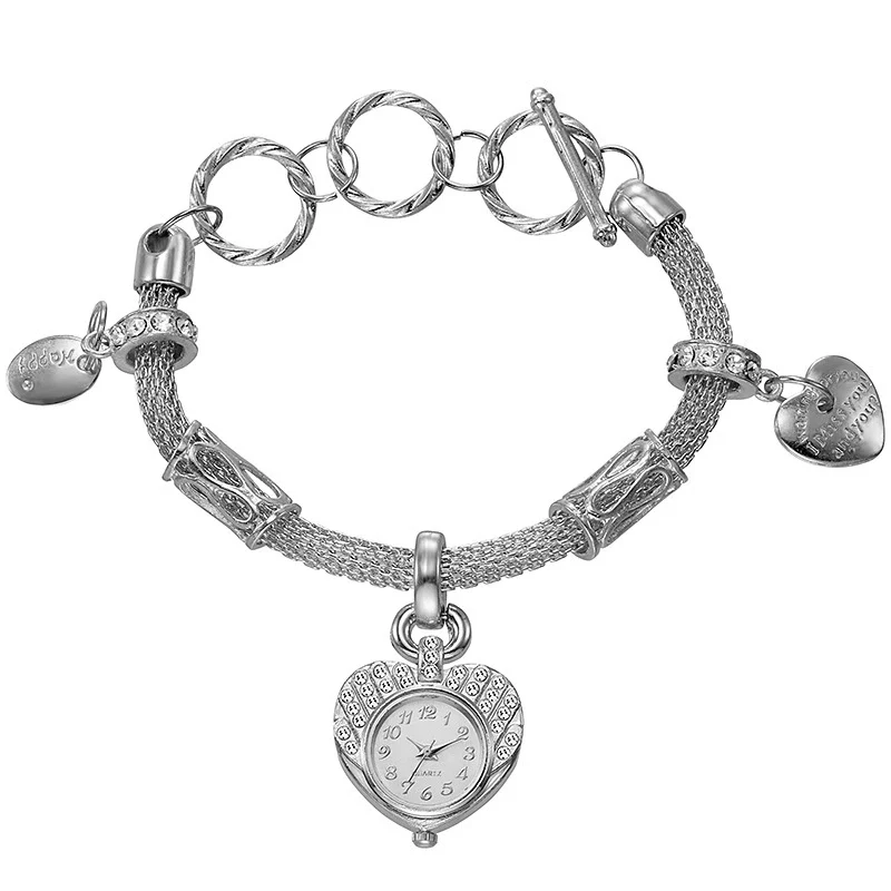 Women's Alloy Bracelet Watch With Heart Shape And Fashionable Style - Image 5