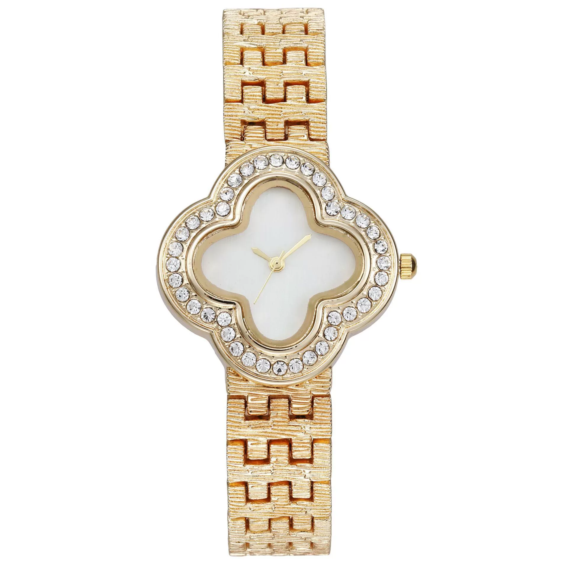 Women's Alloy Bracelet Watch With Rhombus Dial And Four Leaf Clover Design - Image 4
