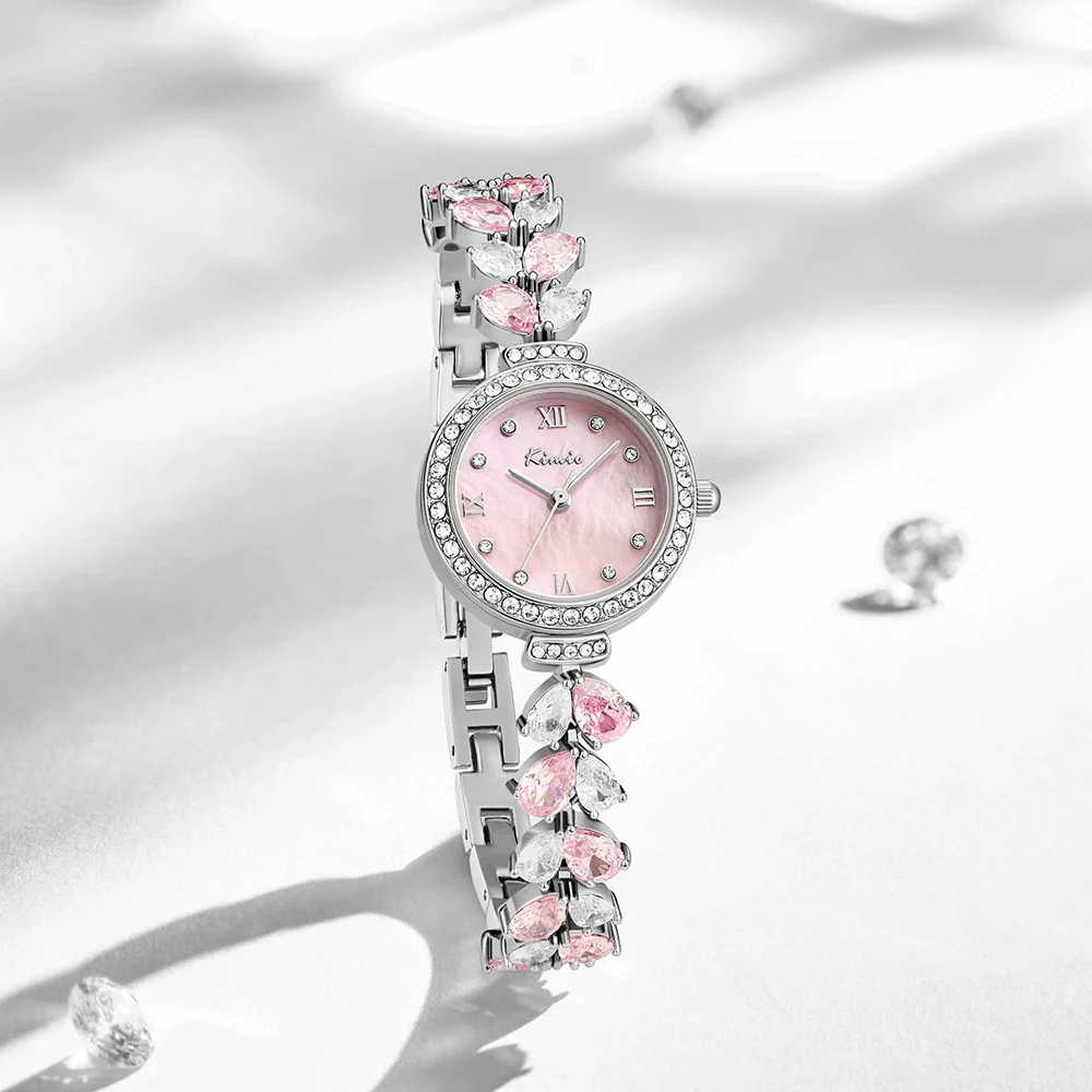 Women's Alloy Bracelet Watch With Round Dial Spiral Crown Jewelry Buckle Mineral Reinforced Mirror Feminine And Super Fairy Style - Image 4