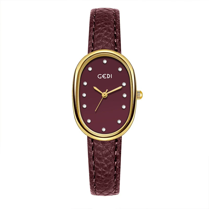 Women's Alloy Case Belt Strap Oval Quartz Casual Light Luxury Watch - Image 13