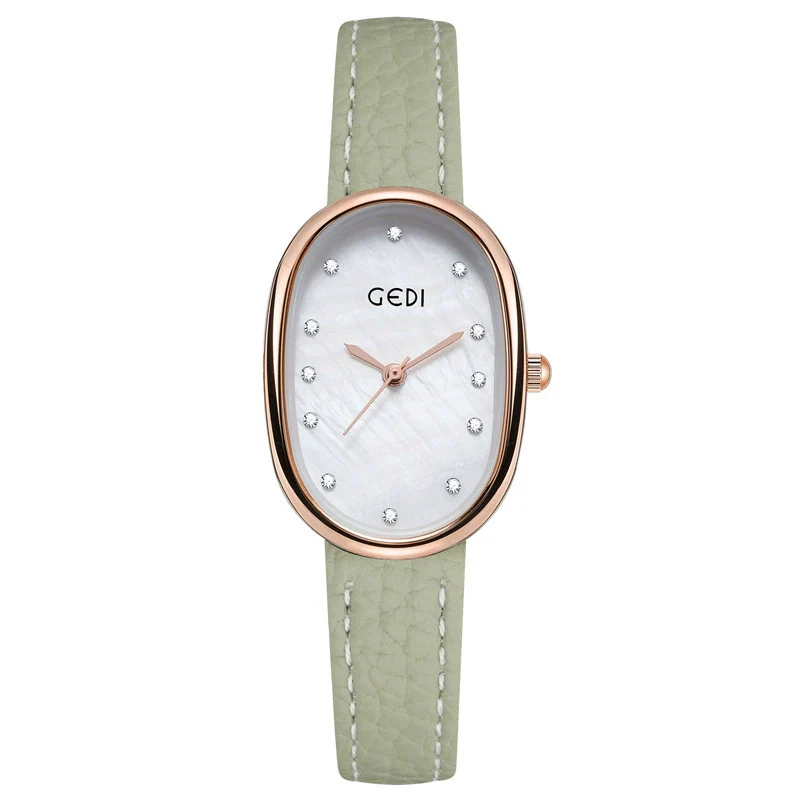 Women's Alloy Case Belt Strap Oval Quartz Casual Light Luxury Watch - Image 9