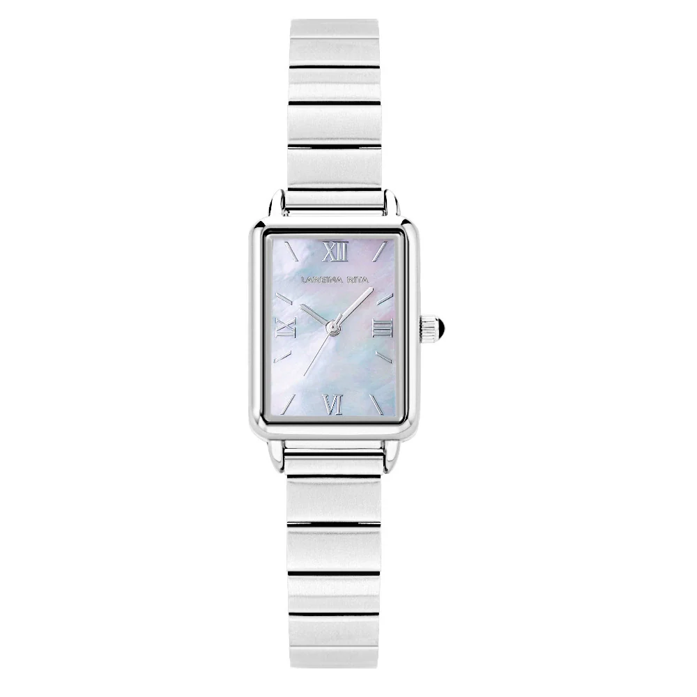 Women's Alloy Case Genuine Leather Strap Square Fashion Retro Waterproof Quartz Watch With Rose Gold Clasp And Mineral Strengthened Glass Mirror - Image 5