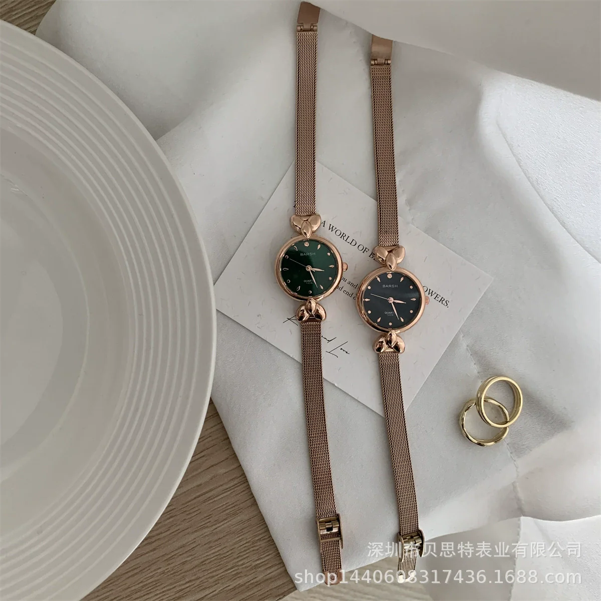 Women's Alloy Case Ordinary Glass Mirror Highend Fragrant Style Simple Elegant Small Dial Watch - Image 3