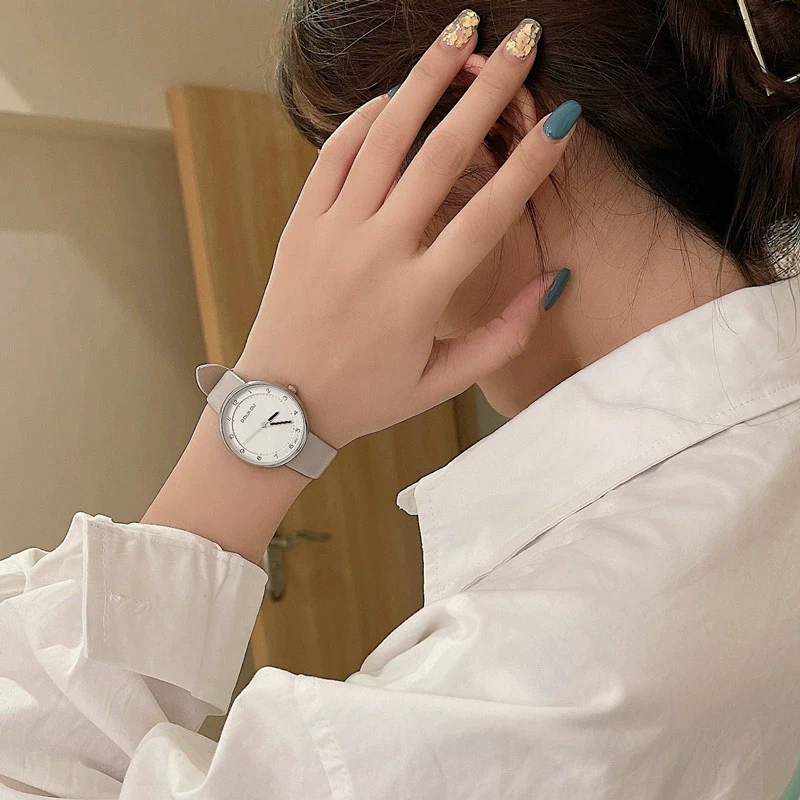 Women's Alloy Case Ordinary Glass Mirror Leisure Style Allmatch Belt Watch - Image 10
