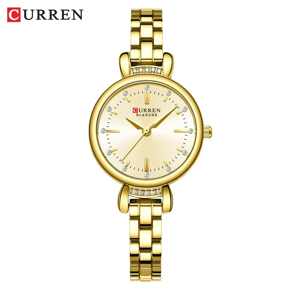 Women's Alloy Case Stainless Steel Band Round Dial Leisure Quartz Wrist Watch
