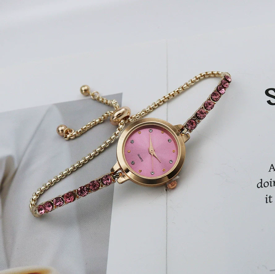 Women's Alloy Case Stainless Steel Strap Round Dial Quartz Bracelet Watch With Mineral Reinforced Glass Mirror Simple Light Luxury And Leisure Style - Image 6